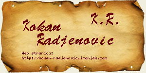 Kokan Rađenović vizit kartica